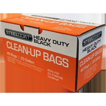 PETOSKEY PLASTICS FGP993411A 40 Count Steelcoat 33 gal 125 mil Twist Tie Trash Bags Black 076914930115